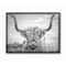 Stupell Industries Black & White Highland Cow Wall Art in Black Frame
